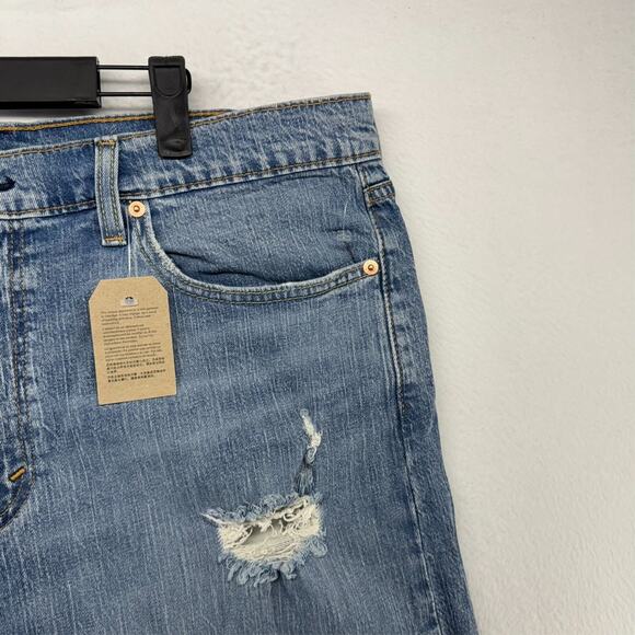 Levis Jorts Men's 36 Blue Denim 405 Standard Red Tab Jean Shorts Stretch NEW - Picture 2 of 8